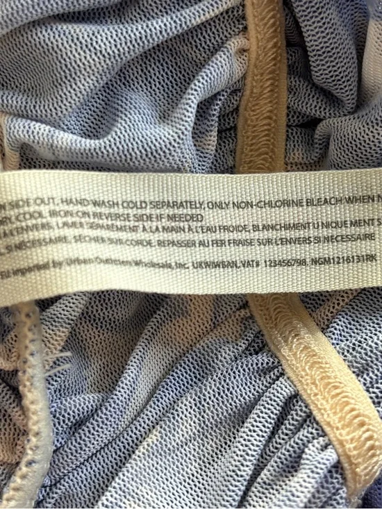 Free People Under It All Bodysuit XS Porcelain Combo Blue Floral Mesh Ruched NWT - Picture 7 of 14